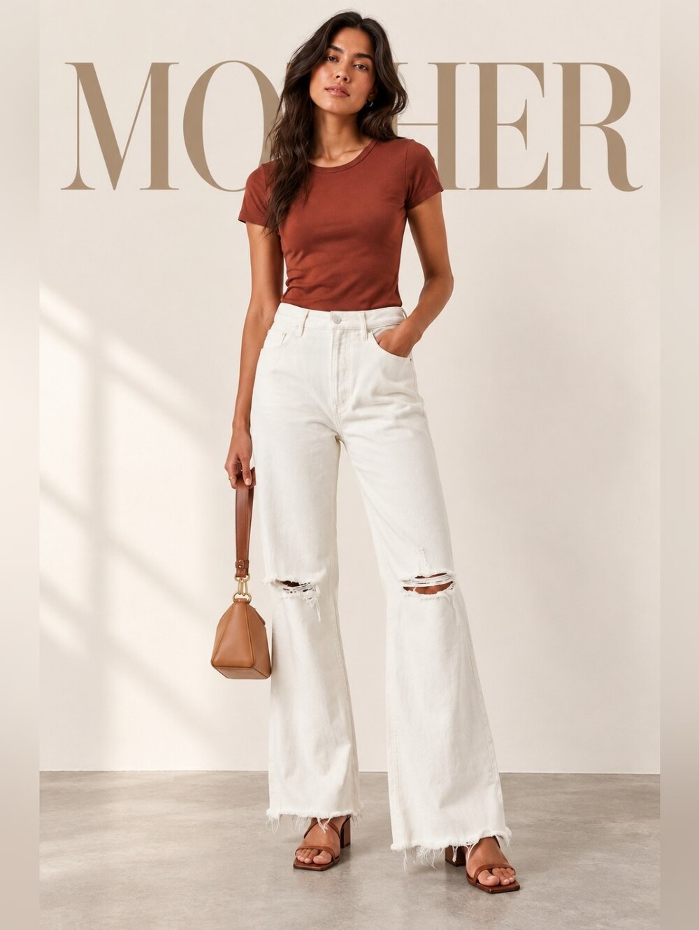 Mother Denim High-Rise Wide-Leg Tunnel Vision Sneak Jeans Size 28